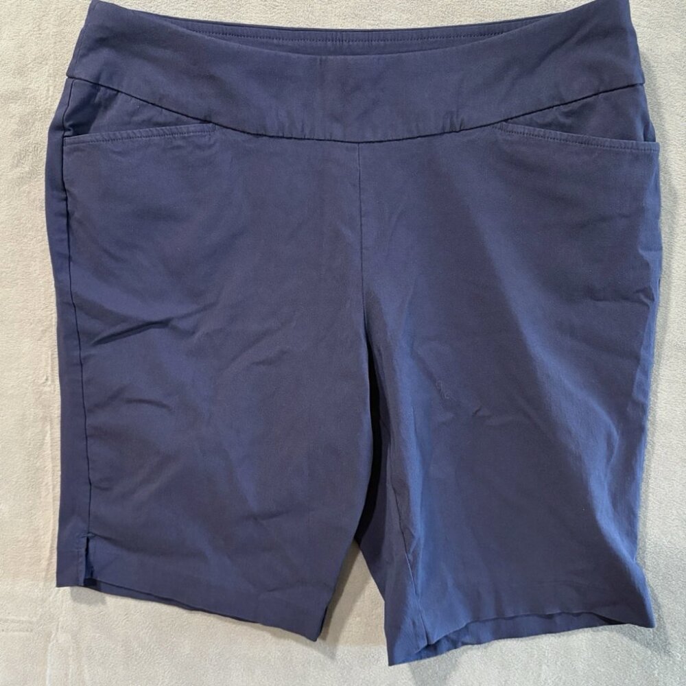 Belle by Kim Gravel QVC Women’s Navy Comfort Stretch Shorts Size 16